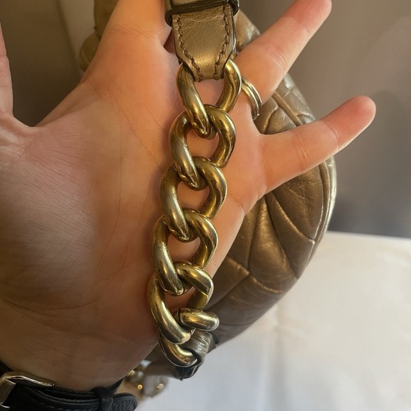 Marc Jacobs Camila Leather Quilted Patchwork Shoulder Bag Purse Italy Gold - Picture 12 of 16